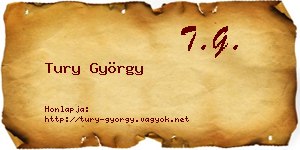 Tury György névjegykártya